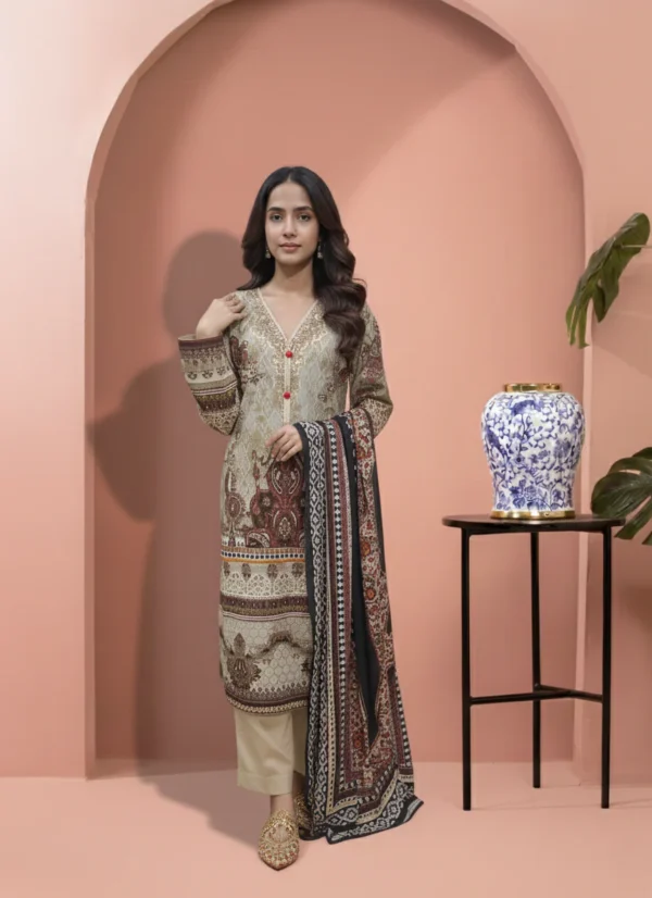 Printed 3 Pieces Khaddar 10