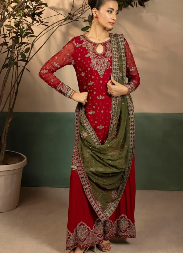 JENNA EMBROIDERED CRINKLE CHIFFON