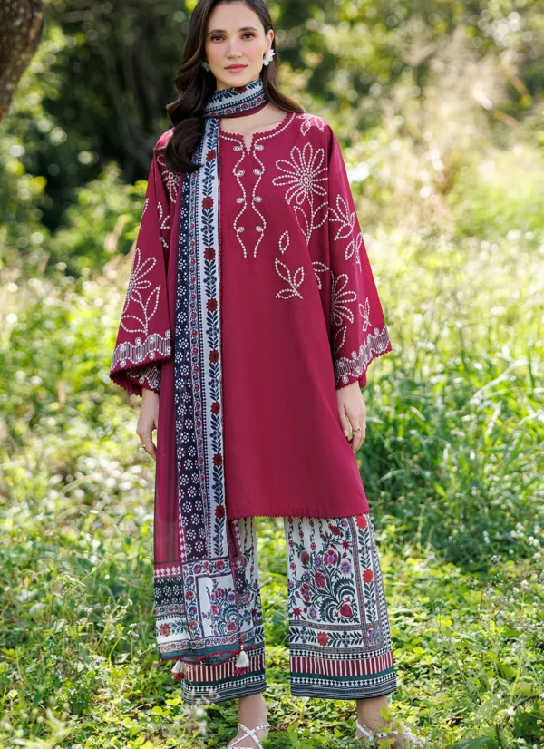 STITCHED EMBROIDERED LAWN USE-9287