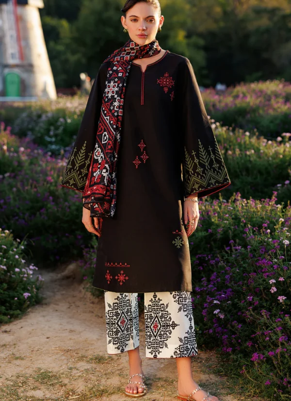 STITCHED EMBROIDERED LAWN USE-9301